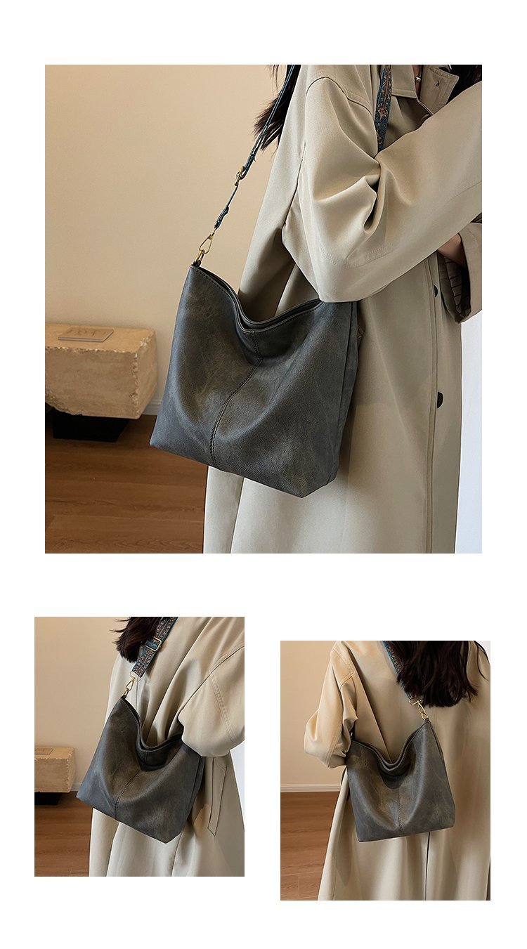 Women's PU Leather Wide Woven Strap Shoulder Bag detail 10