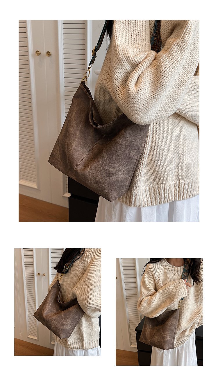 Women's PU Leather Wide Woven Strap Shoulder Bag detail 11
