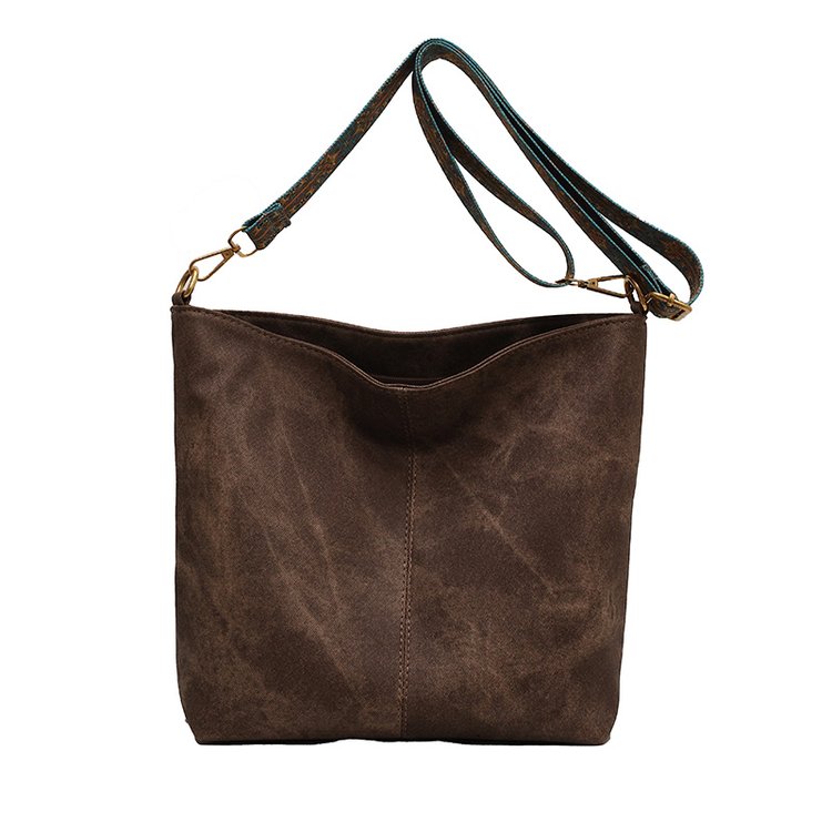 Women's PU Leather Wide Woven Strap Shoulder Bag view 5
