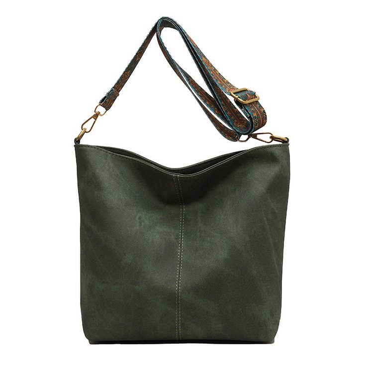 Women's PU Leather Wide Woven Strap Shoulder Bag view 1