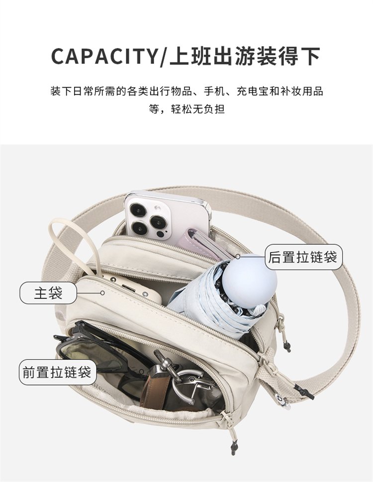 Women's Multi-Pocket Nylon Crossbody Bag detail 14