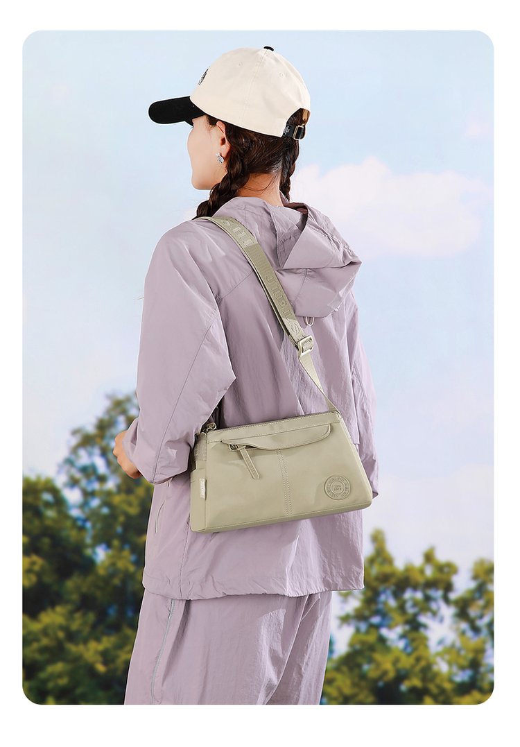Women's Front Zip Nylon Crossbody Bag detail 31