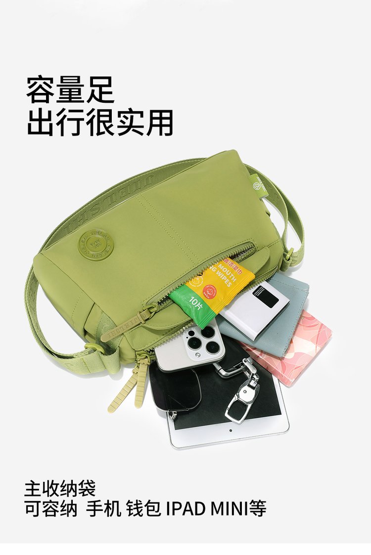Women's Front Zip Nylon Crossbody Bag detail 37