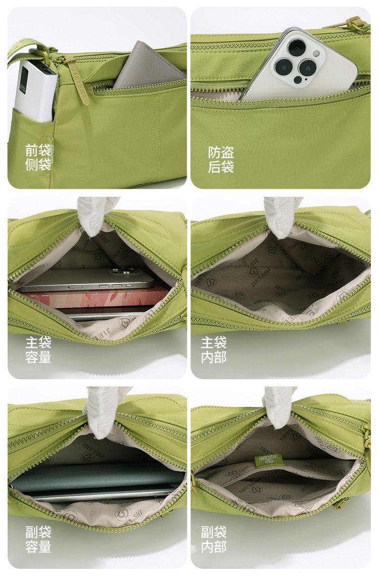 Women's Front Zip Nylon Crossbody Bag detail 38