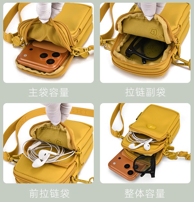 Women's Multi-Pocket Fabric Phone Crossbody Bag detail 11
