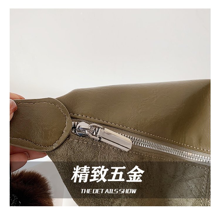 Women's Versatile PU Leather Dumpling Shoulder Bag with Zipper detail 11