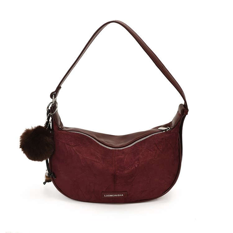 Women's Versatile PU Leather Dumpling Shoulder Bag with Zipper view 10