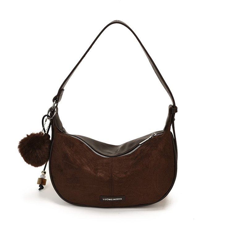 Women's Versatile PU Leather Dumpling Shoulder Bag with Zipper view 11
