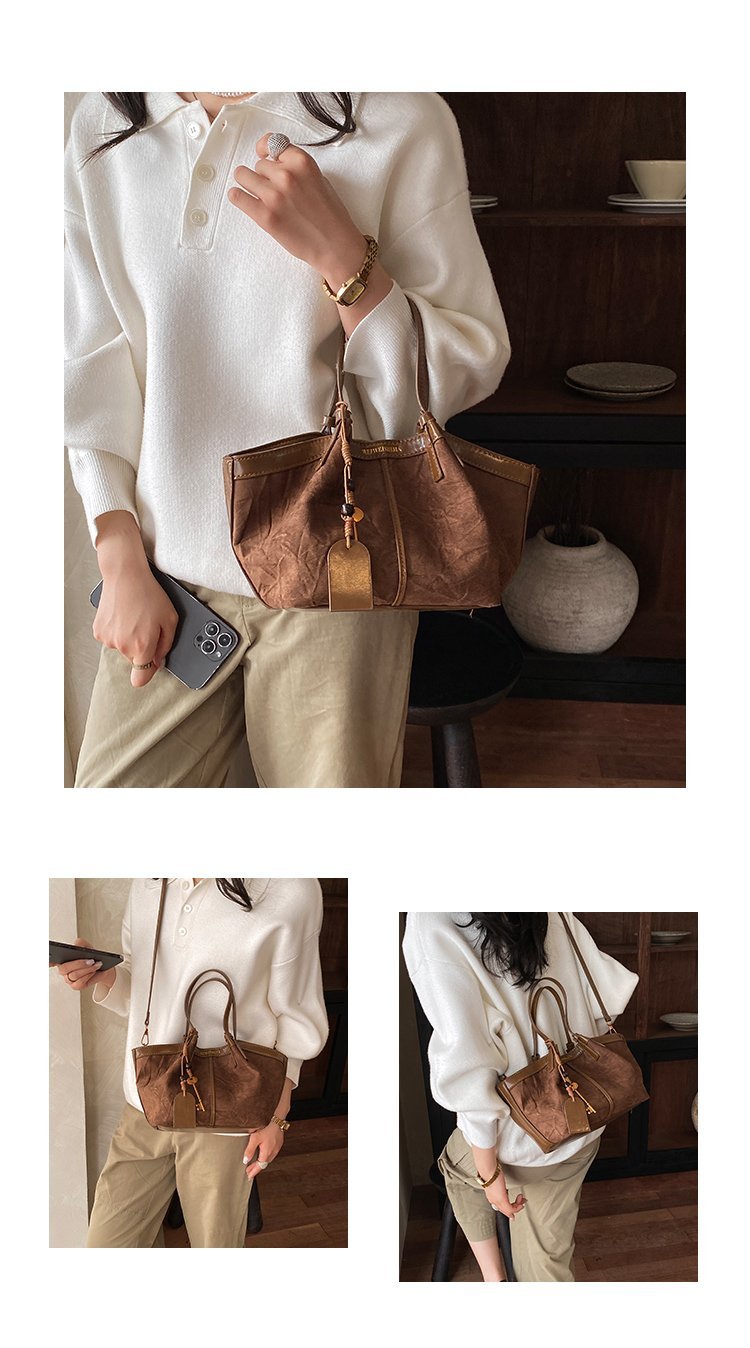 Women's Timeless PU Leather Tote Bag with Magnetic Snap detail 7