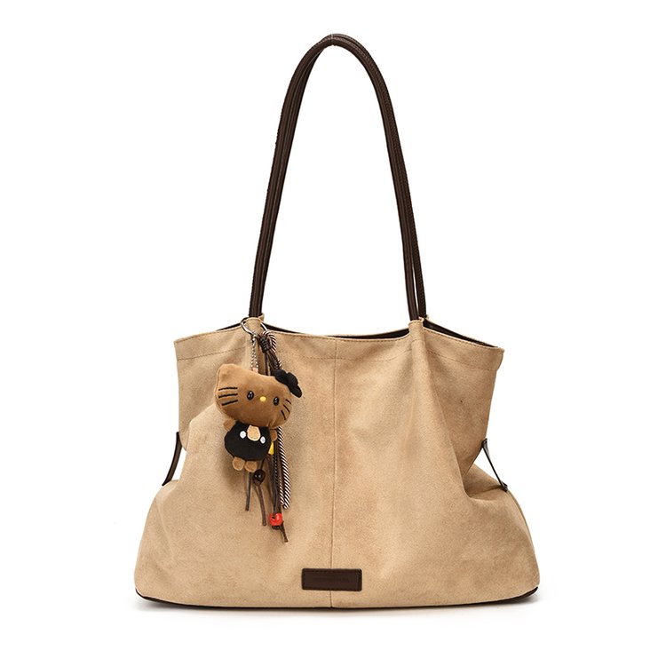 Women's Timeless PU Leather Tote Bag with Charm with Zipper view 4