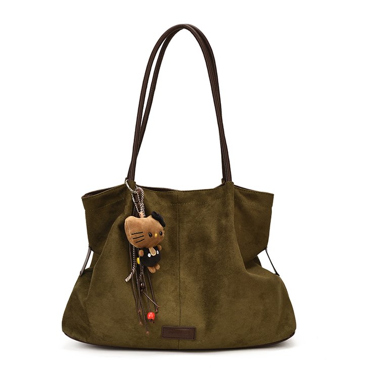 Women's Timeless PU Leather Tote Bag with Charm with Zipper view 6