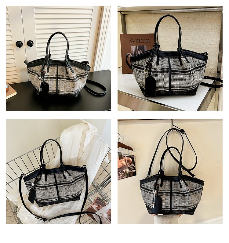 Women's Striped Cloth Crossbody Handbag with Magnetic Snap detail 9