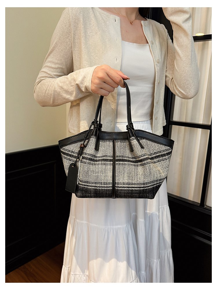 Women's Striped Cloth Crossbody Handbag with Magnetic Snap detail 11