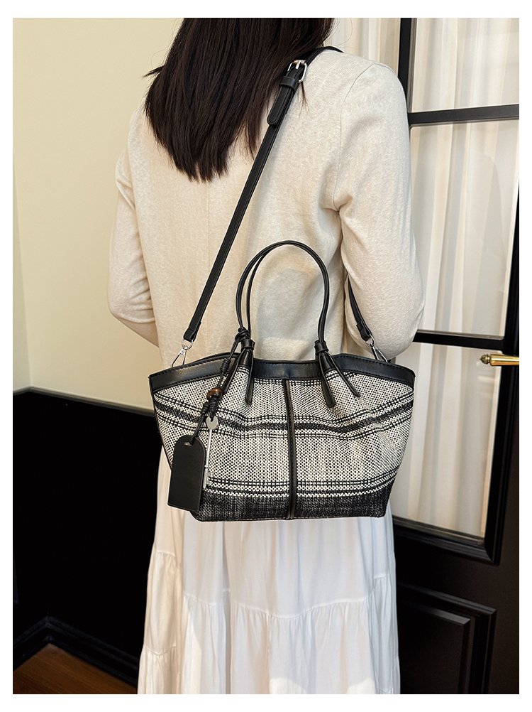 Women's Striped Cloth Crossbody Handbag with Magnetic Snap detail 12