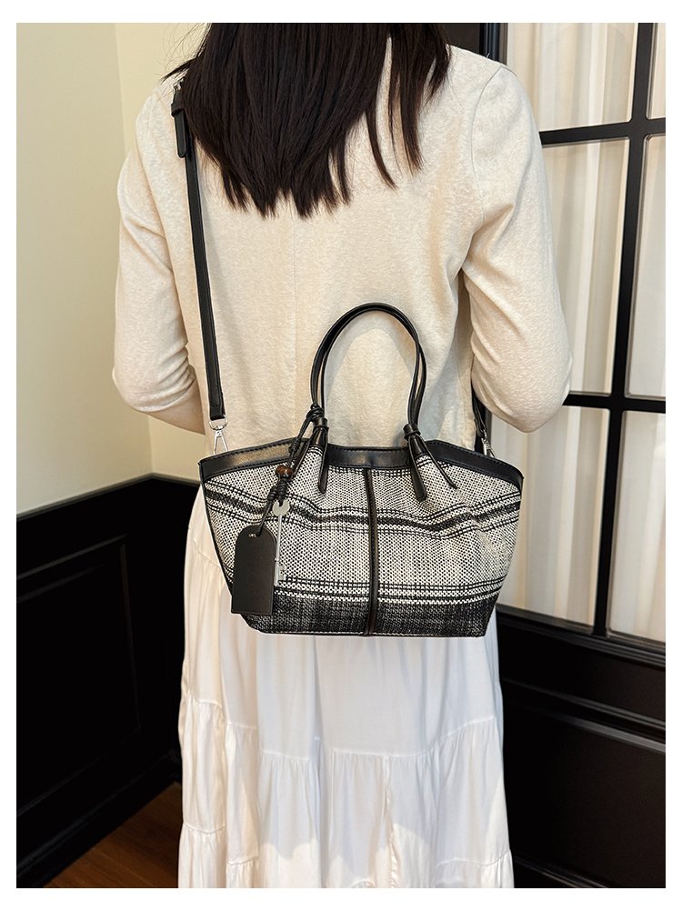 Women's Striped Cloth Crossbody Handbag with Magnetic Snap detail 13