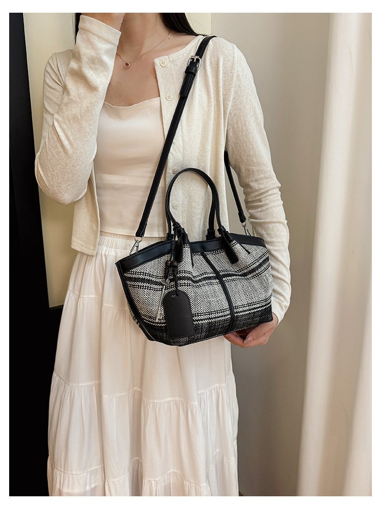 Women's Striped Cloth Crossbody Handbag with Magnetic Snap detail 14