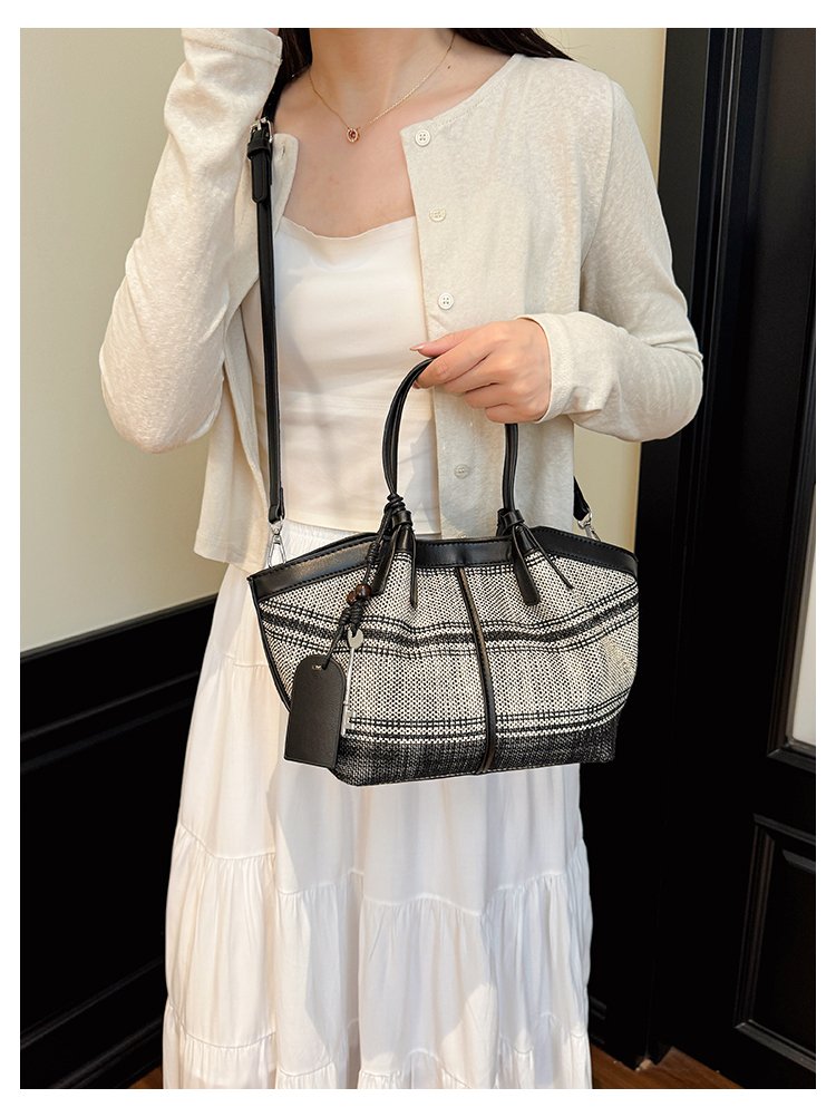 Women's Striped Cloth Crossbody Handbag with Magnetic Snap detail 15
