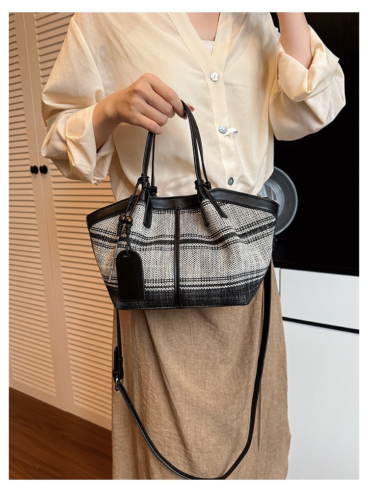 Women's Striped Cloth Crossbody Handbag with Magnetic Snap detail 16
