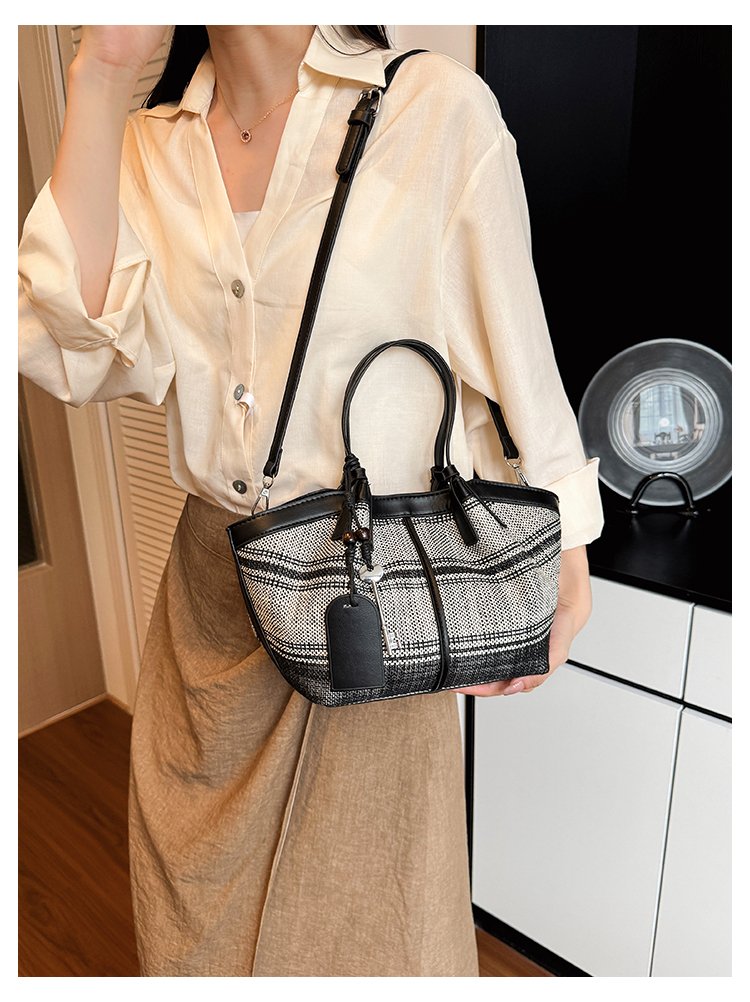 Women's Striped Cloth Crossbody Handbag with Magnetic Snap detail 18