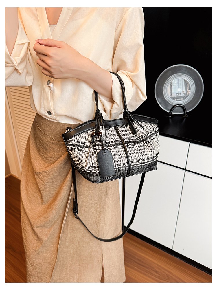 Women's Striped Cloth Crossbody Handbag with Magnetic Snap detail 19