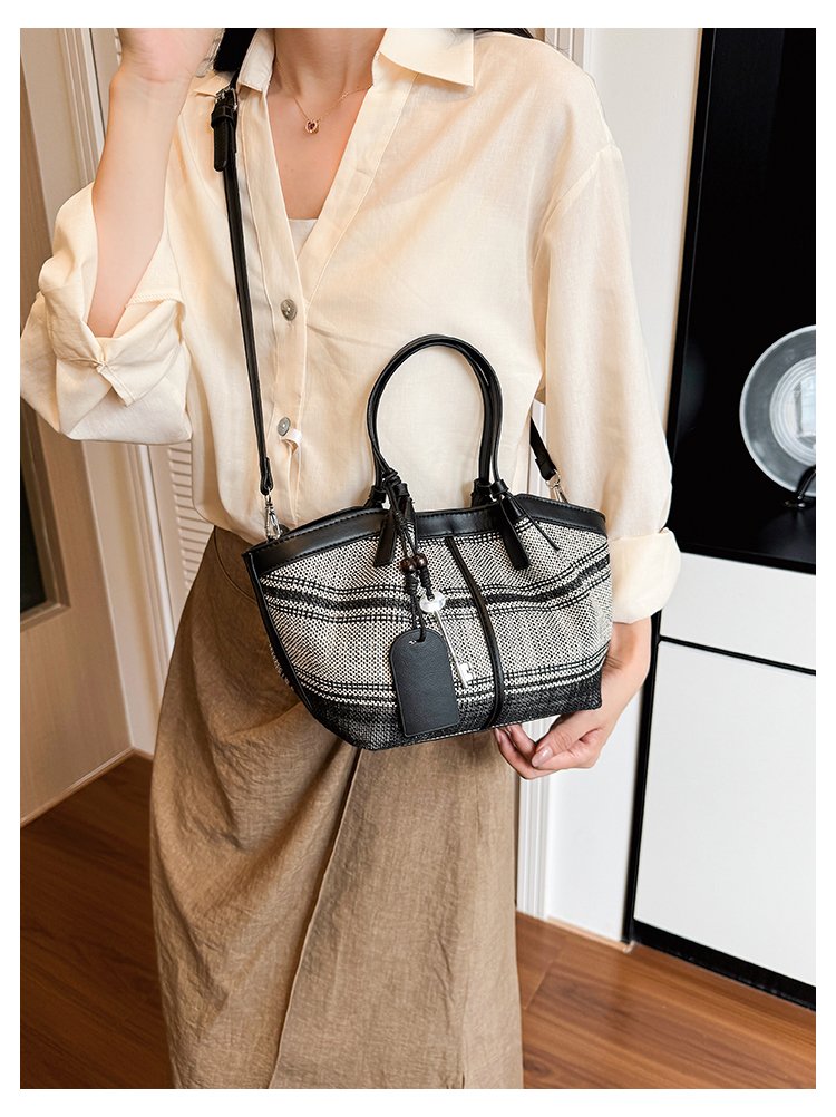 Women's Striped Cloth Crossbody Handbag with Magnetic Snap detail 21