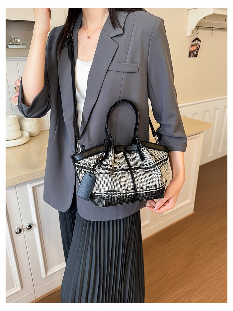 Women's Striped Cloth Crossbody Handbag with Magnetic Snap detail 29