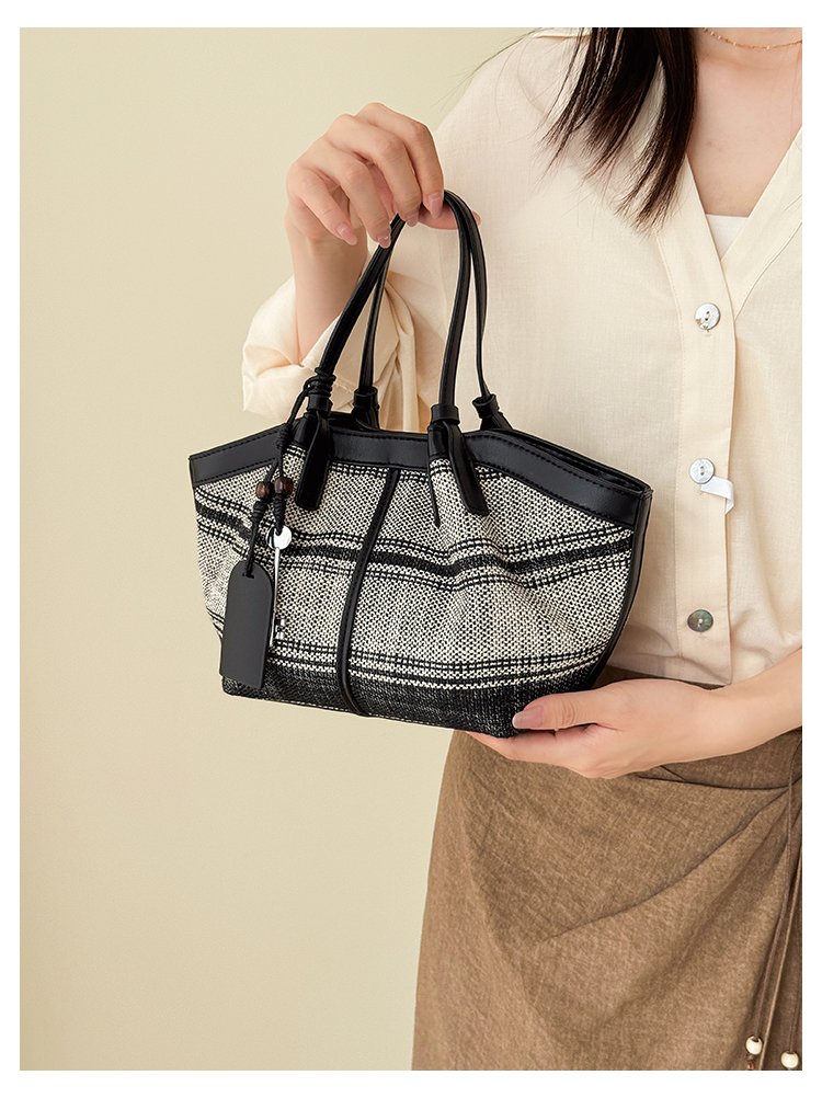 Women's Striped Cloth Crossbody Handbag with Magnetic Snap detail 30