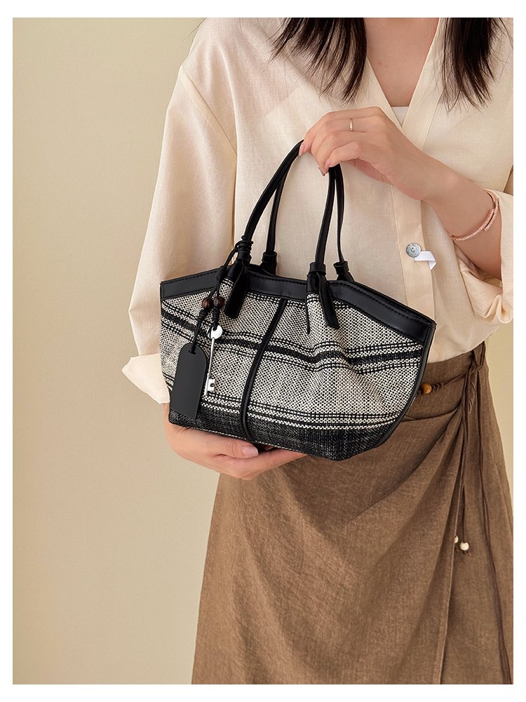 Women's Striped Cloth Crossbody Handbag with Magnetic Snap detail 32
