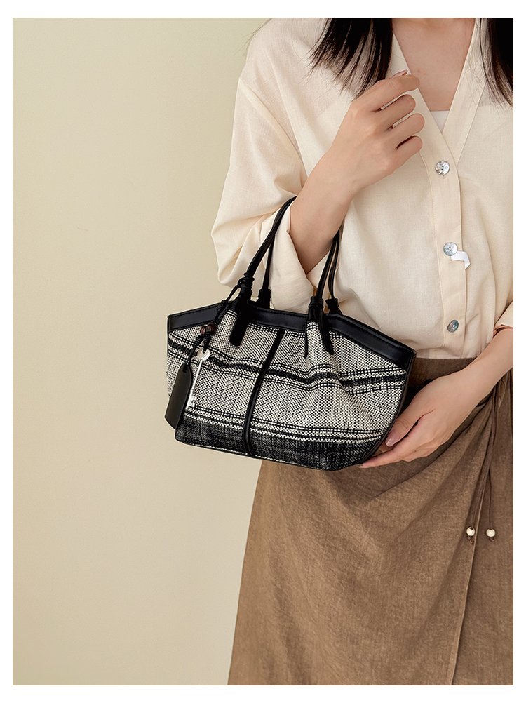 Women's Striped Cloth Crossbody Handbag with Magnetic Snap detail 34