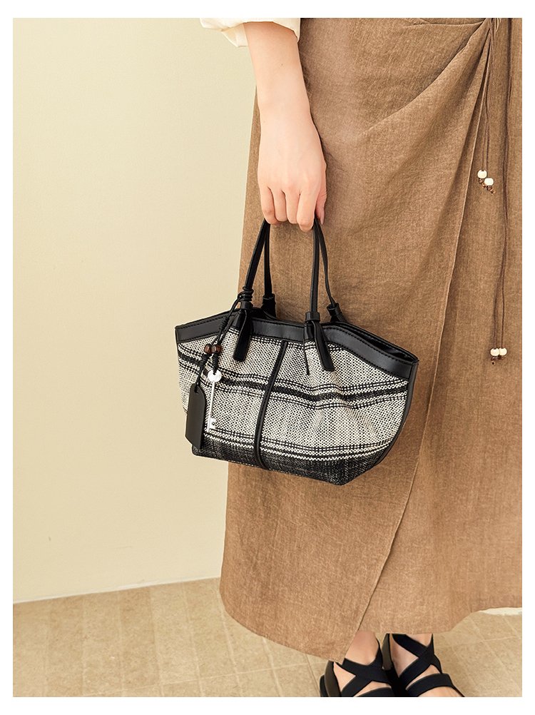 Women's Striped Cloth Crossbody Handbag with Magnetic Snap detail 35