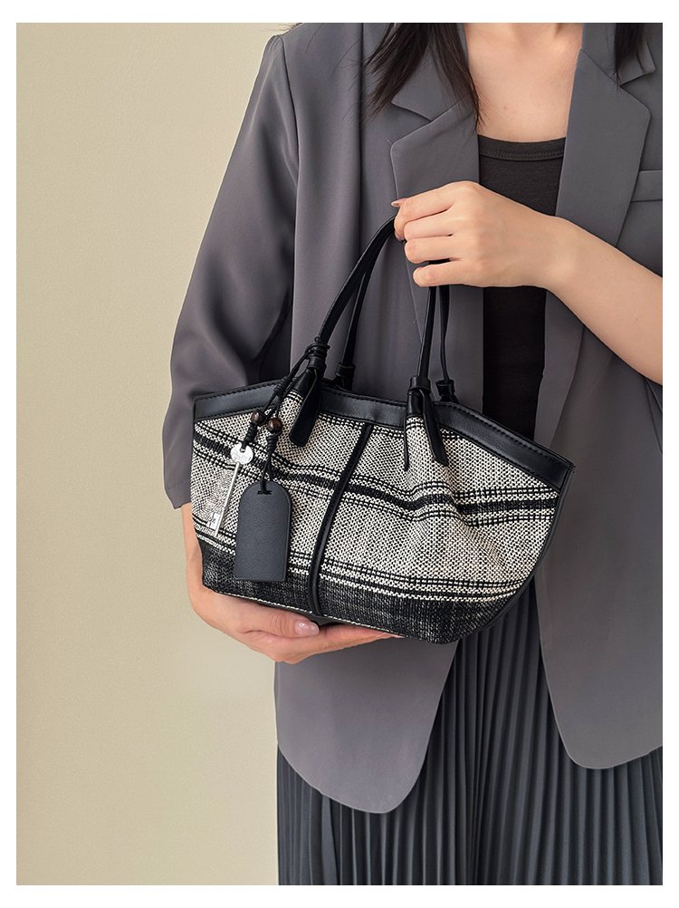 Women's Striped Cloth Crossbody Handbag with Magnetic Snap detail 37
