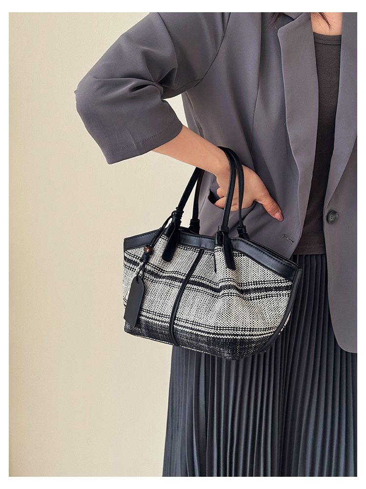 Women's Striped Cloth Crossbody Handbag with Magnetic Snap detail 38