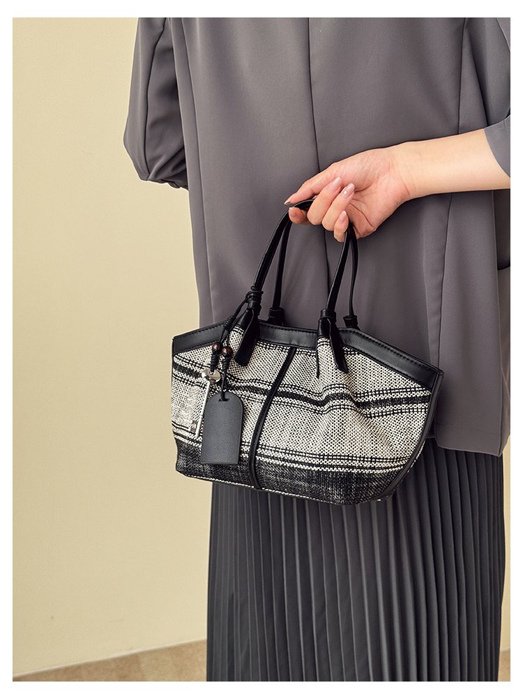 Women's Striped Cloth Crossbody Handbag with Magnetic Snap detail 40