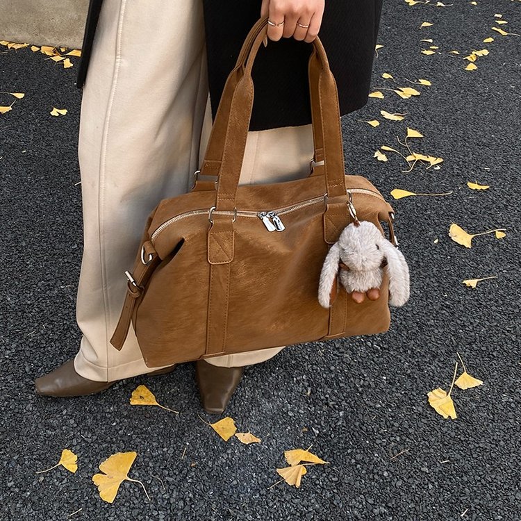 Unisex Work Solid-Color Structured PU Leather Handbag view 2
