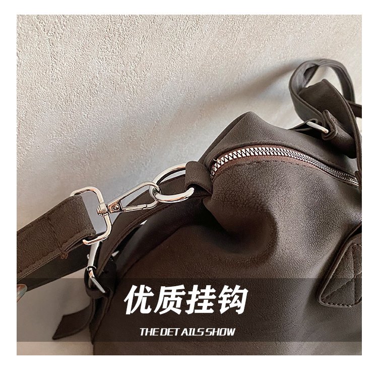 Unisex Work Solid-Color Structured PU Leather Handbag detail 15