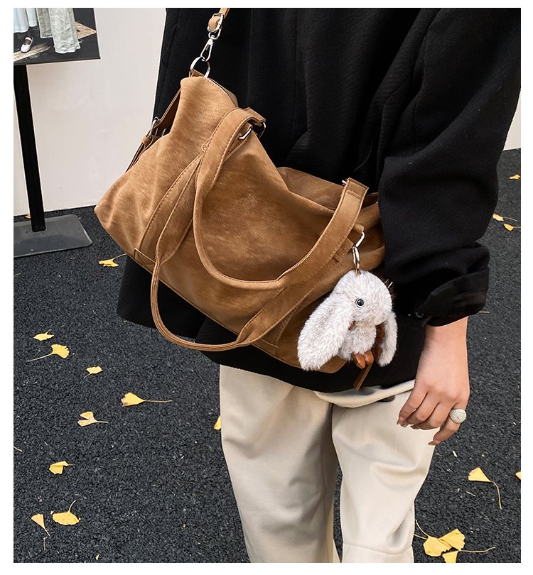 Unisex Work Solid-Color Structured PU Leather Handbag detail 1