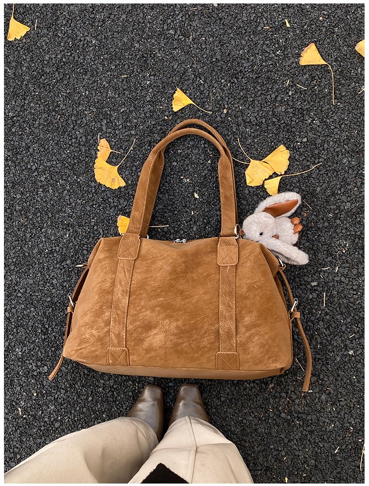 Unisex Work Solid-Color Structured PU Leather Handbag detail 34
