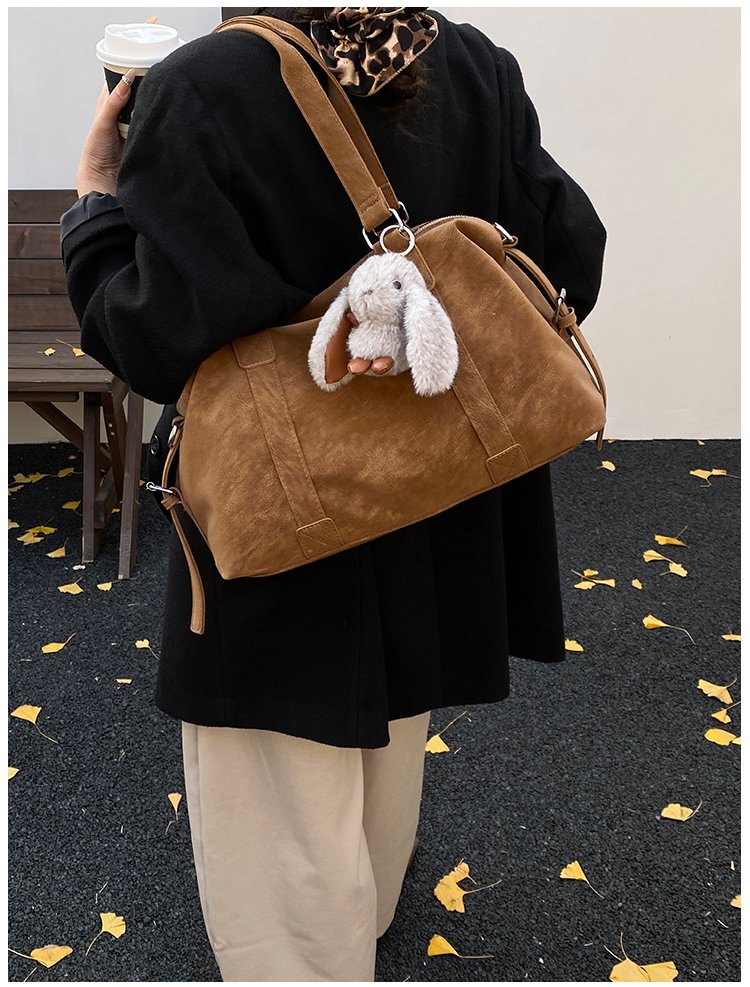 Unisex Work Solid-Color Structured PU Leather Handbag detail 39