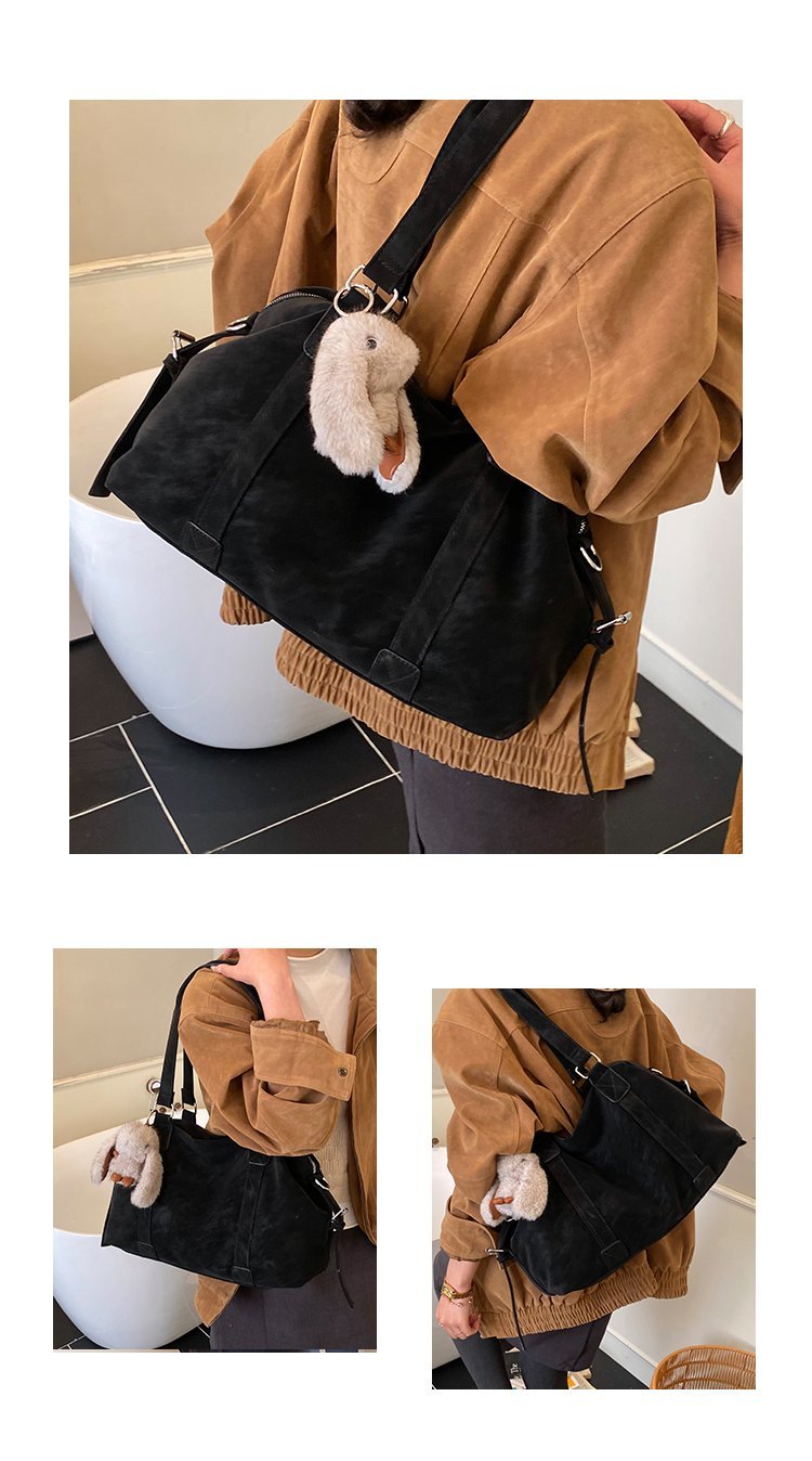 Unisex Work Solid-Color Structured PU Leather Handbag detail 5