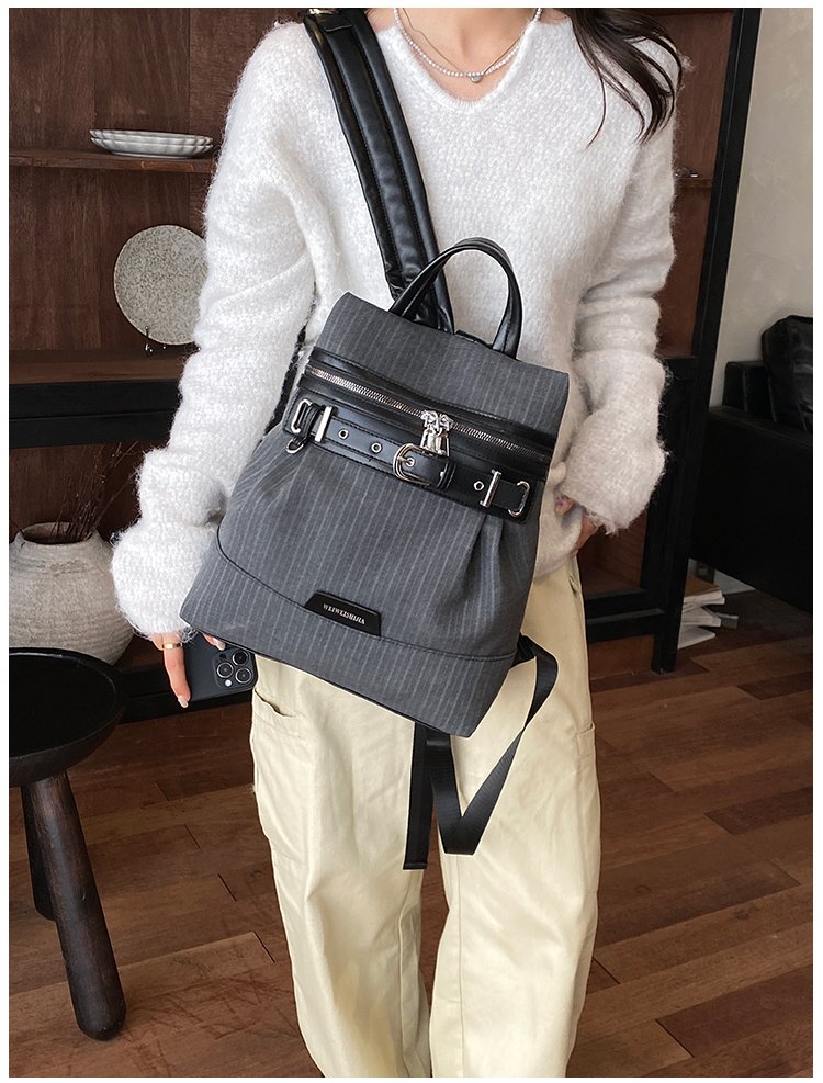 Women's Work Striped Fabric Backpack detail 14