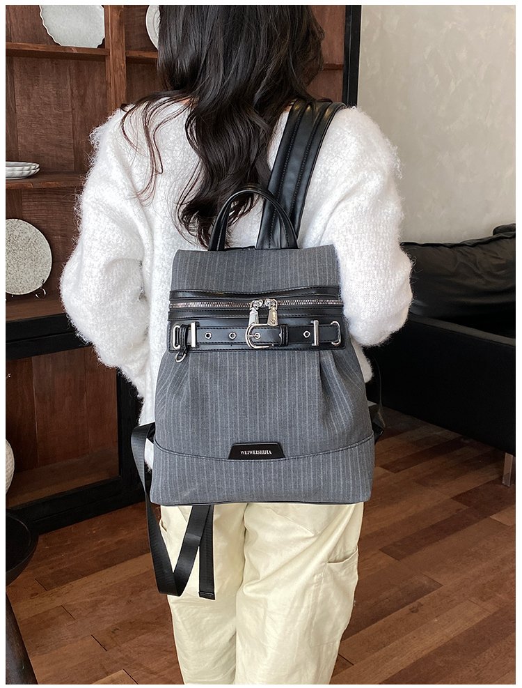 Women's Work Striped Fabric Backpack detail 15