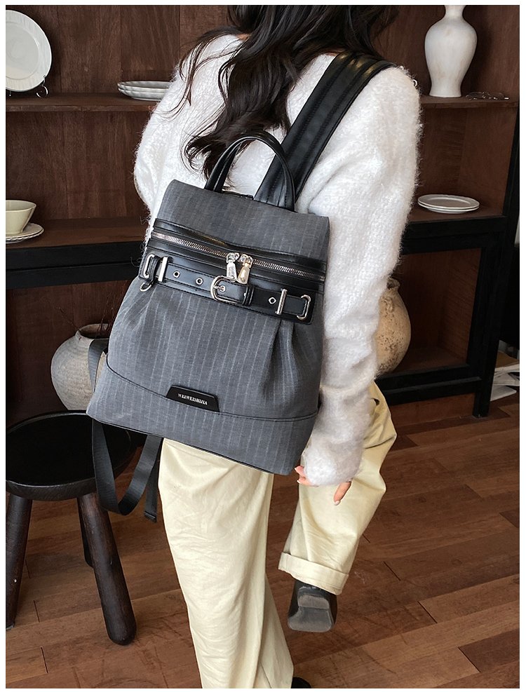 Women's Work Striped Fabric Backpack detail 16