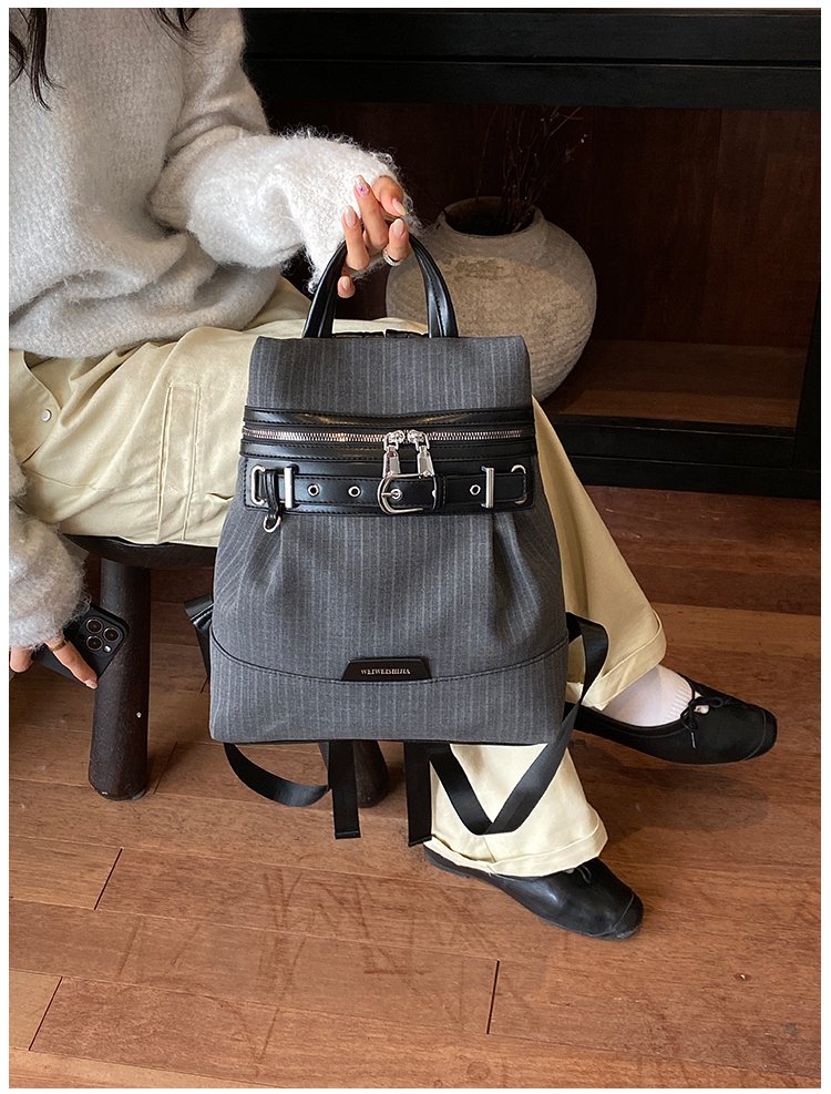 Women's Work Striped Fabric Backpack detail 25