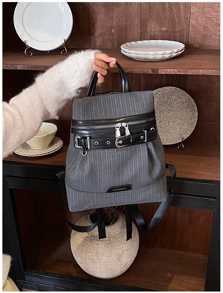 Women's Work Striped Fabric Backpack detail 26