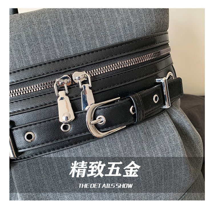 Women's Work Striped Fabric Backpack detail 7