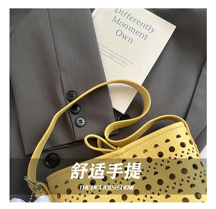 Women's PU Leather Woven Basket Bucket Bag detail 17