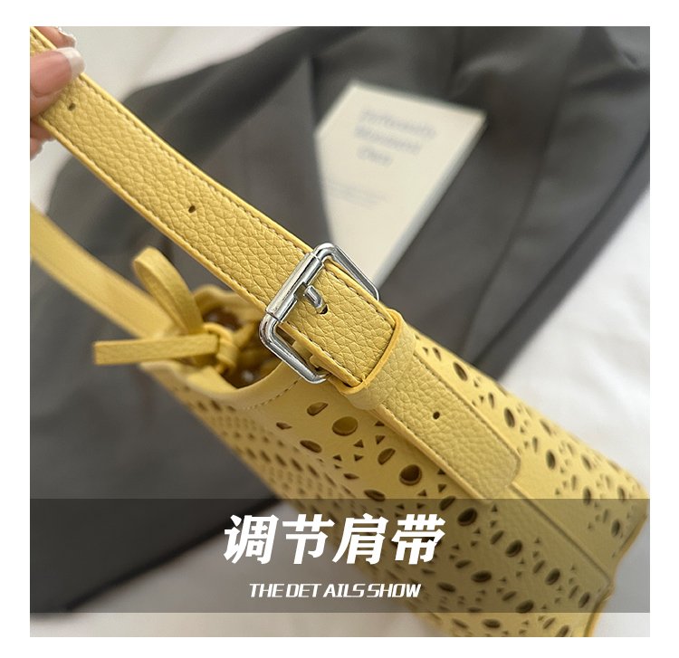 Women's PU Leather Woven Basket Bucket Bag detail 18