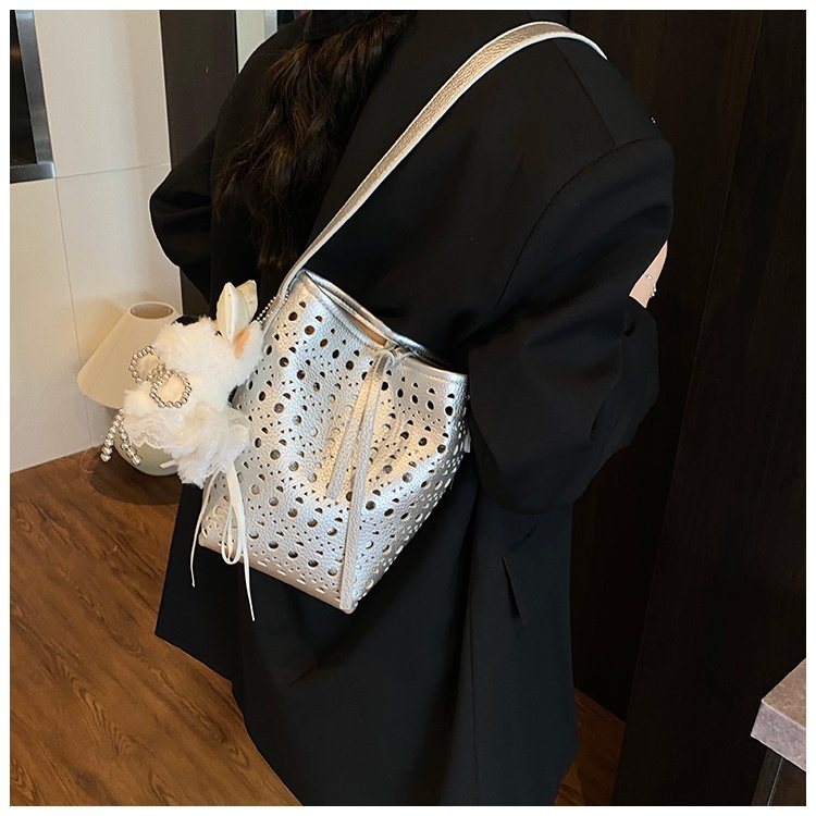 Women's PU Leather Woven Basket Bucket Bag detail 34