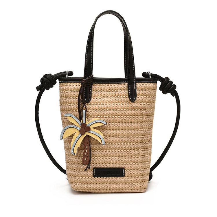 Women's Straw Woven Basket Bucket Bag view 3
