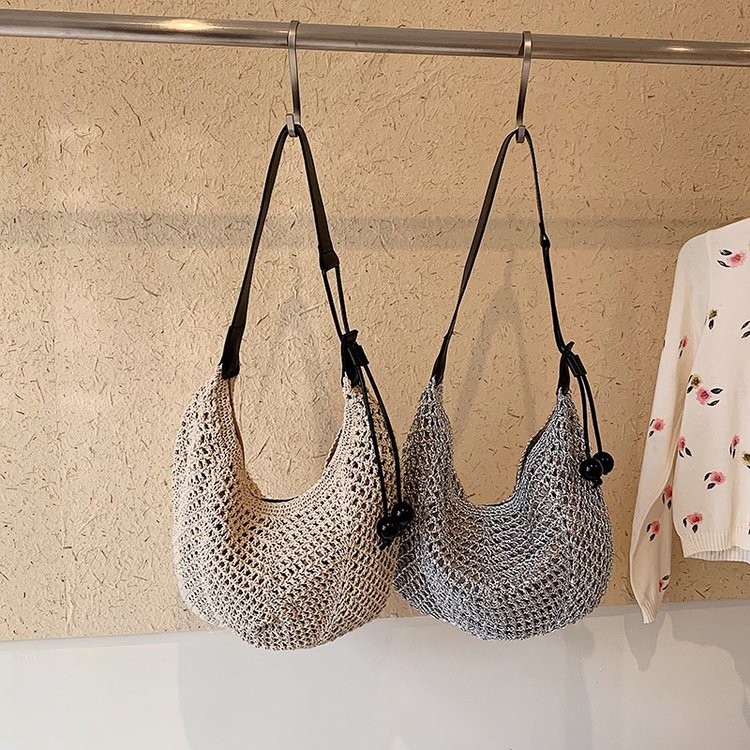Women's Straw Woven Slouch Shoulder Bag view 2